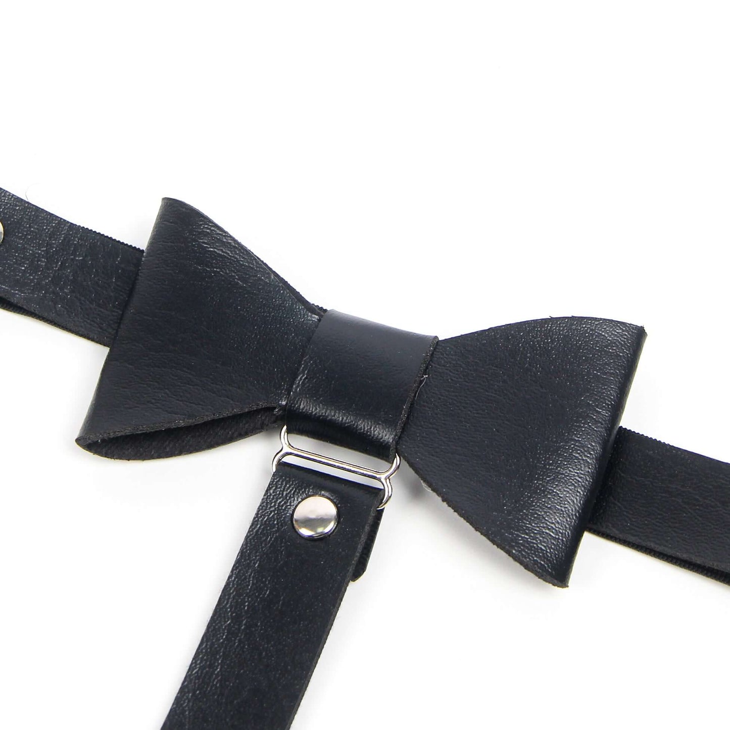 Black Adjustable Leg Garter Straps with Bow Accent