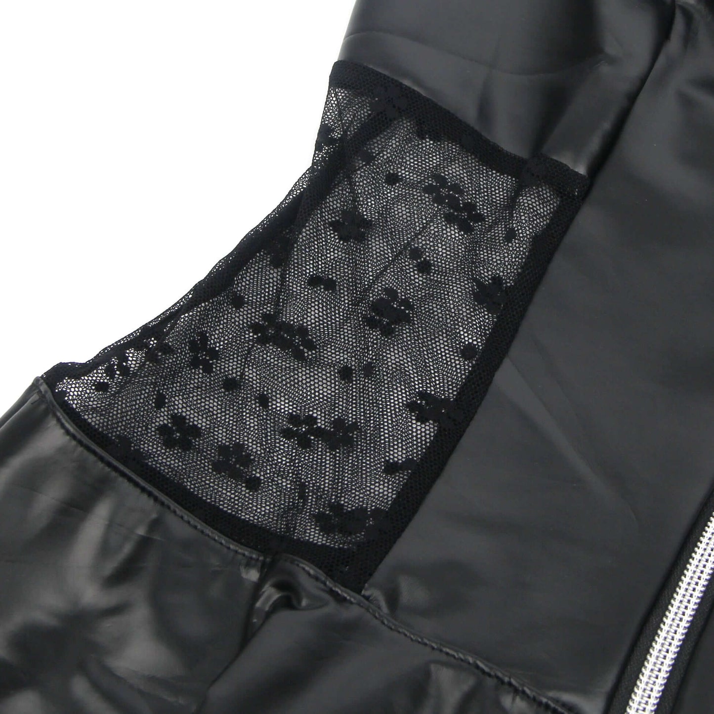 Halter Neck Black Leather Dress