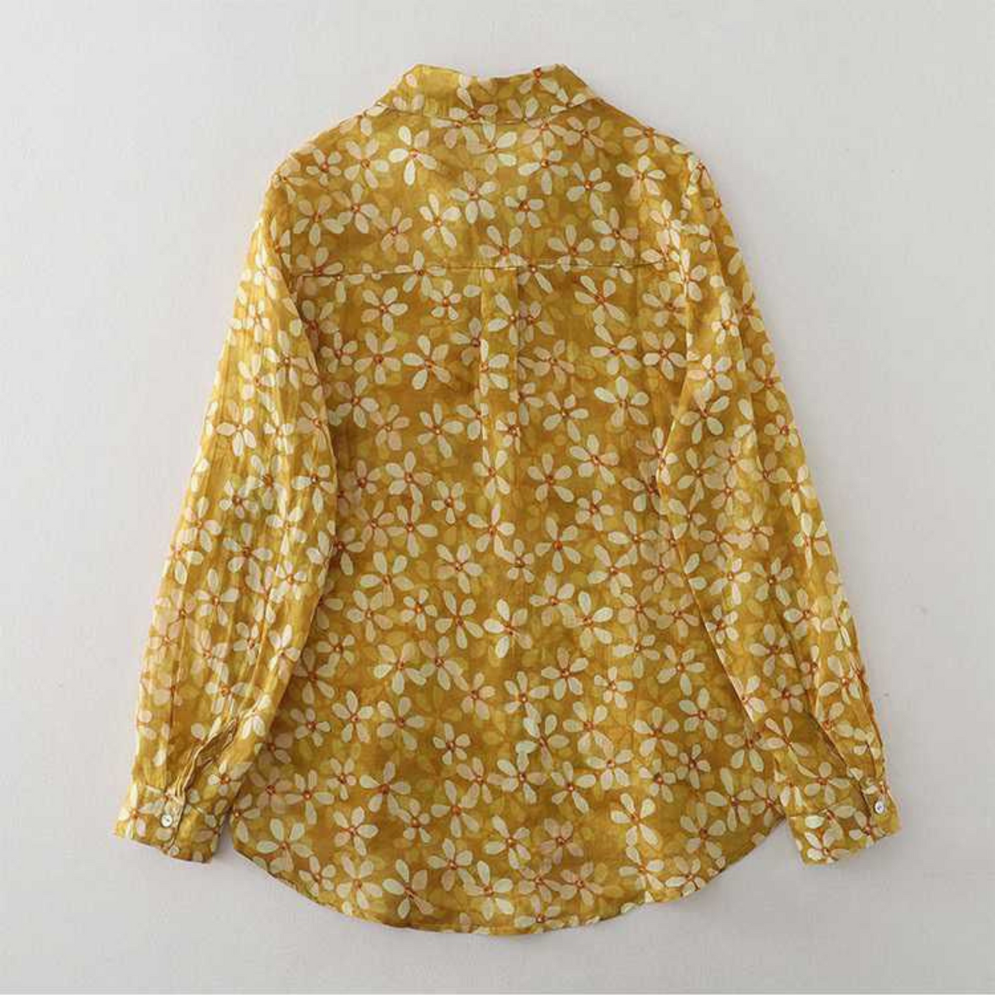 Women’s Golden Bloom Floral Print Pure Cotton Shirt