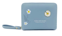 Women’s Small Wallet – Genuine Leather Credit Card Holder with Zipper Coin Purse & RFID Security (Blue)