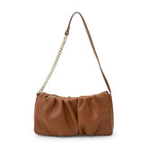 Soft Gathered Women’s Shoulder Handbag – Stylish Small Purse with Chain Strap & Zipper Closure