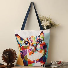 Women’s Cotton Canvas Tote Bag – Modern Print, Waterproof & Lightweight