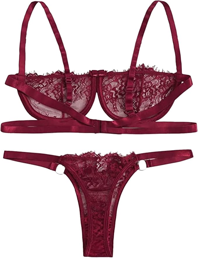 Rose Transparent Lingerie Set