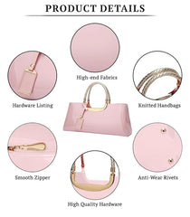 Women’s Glossy Patent Leather Wedding Handbag – Elegant Shoulder Bag with Spacious Interior (Pink)