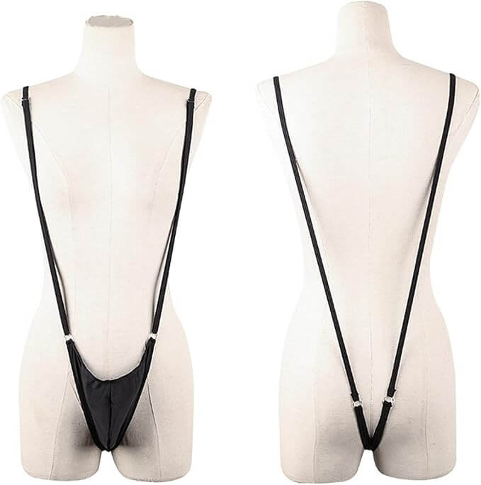 Men’s Black Cut-Out Strap Adjustable Underwear