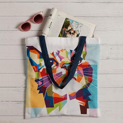 Women’s Cotton Canvas Tote Bag – Modern Print, Waterproof & Lightweight