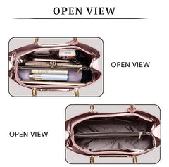 Women’s Glossy Patent Leather Wedding Handbag – Elegant Shoulder Bag with Spacious Interior (Pink)