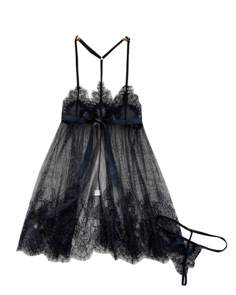 Make Him Stare Bustier Two Piece Lace Lingerie