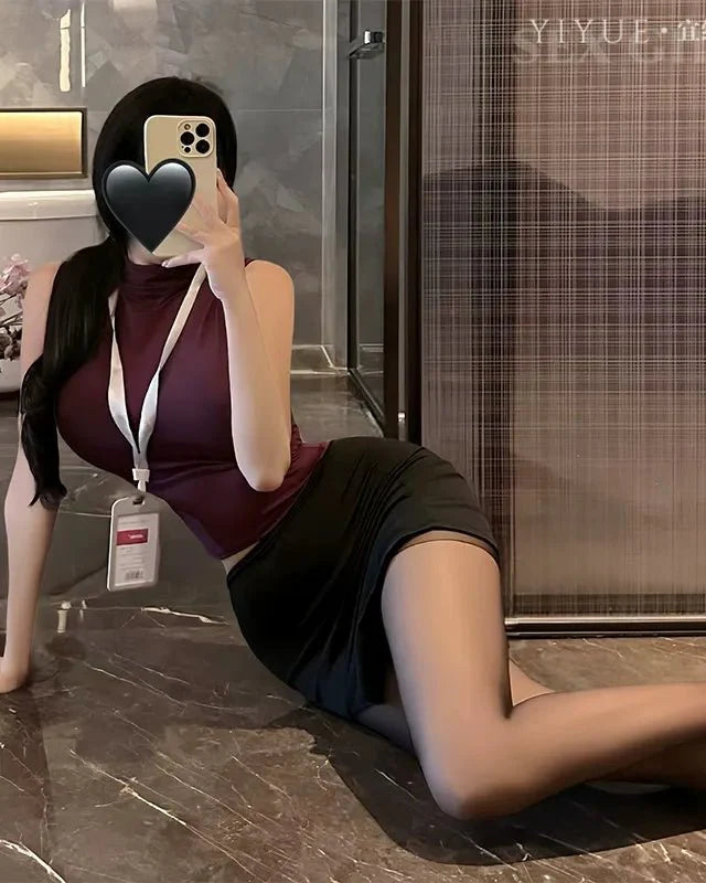Corporate Afterparty High-Neck Bodycon Lingerie