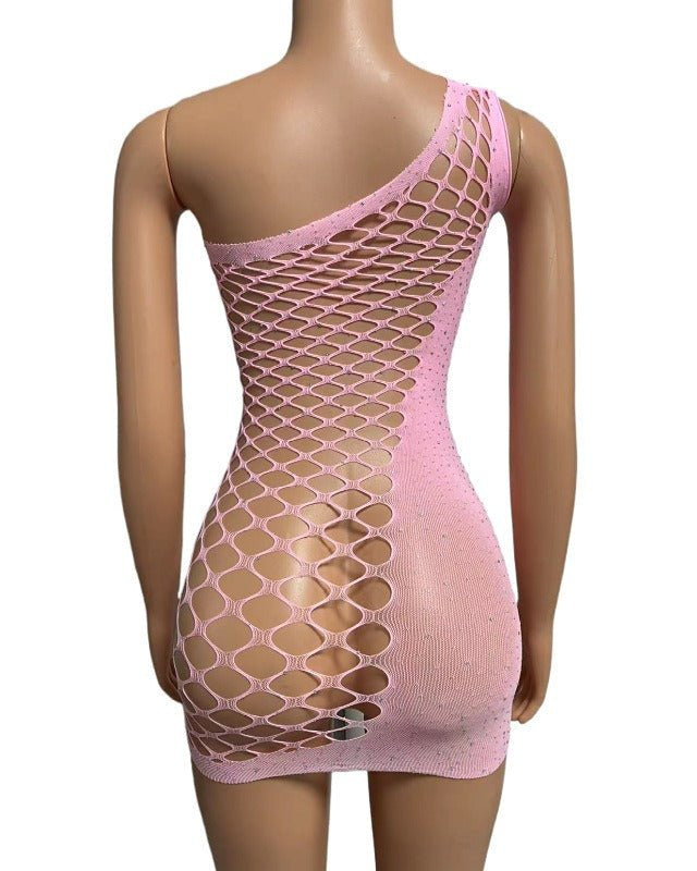Dazzling Charm Asymmetrical Mesh Lingerie