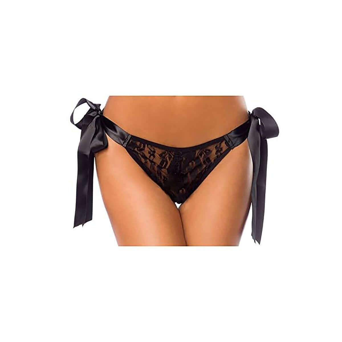 Transparent Black Tie-Up Panty