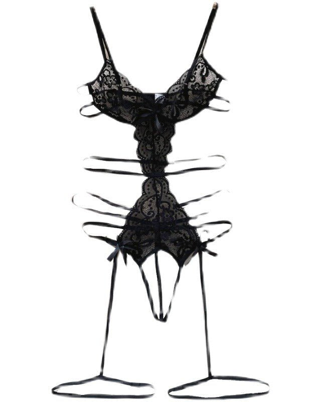 Radiant Rouge Strappy Lace Babydoll Lingerie