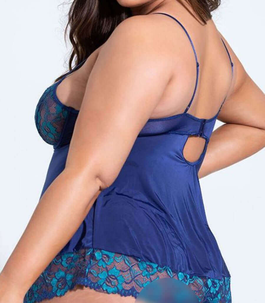 Flowy Plus Size Babydoll Dress with Lace Touch