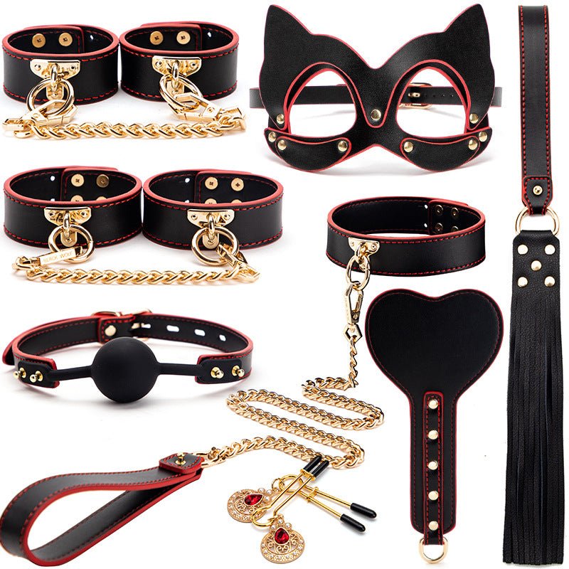 Luxury Black & Gold BDSM Fantasy Kit – 9 -Piece Set