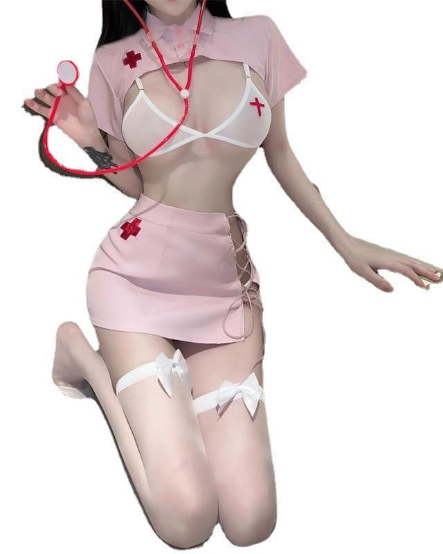 Innocent Allure Pink Nurse Fantasy Lace Lingerie