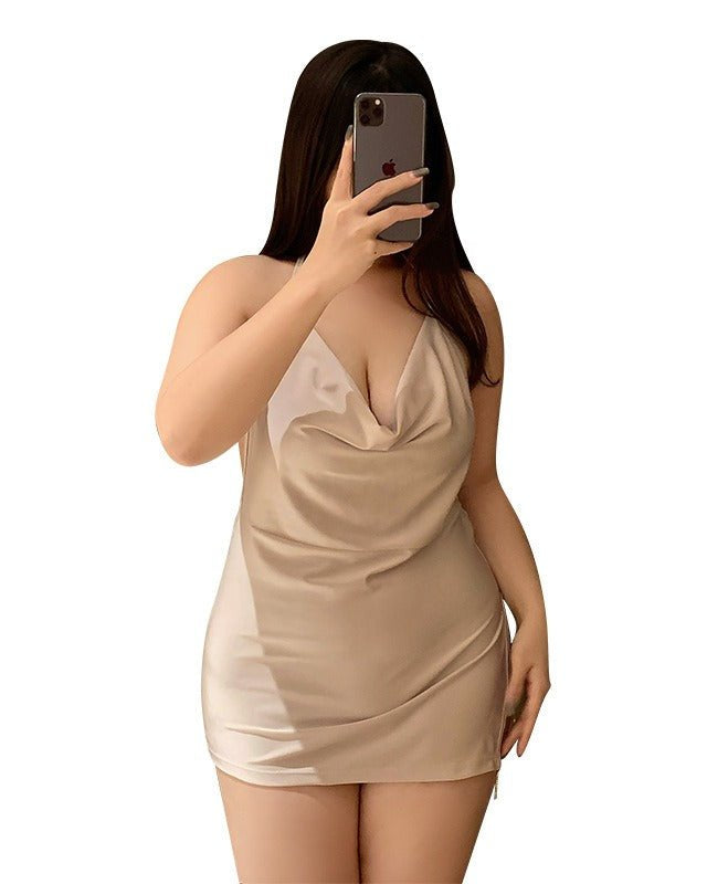 Decadent Nights Plus-Size Halter Lingerie