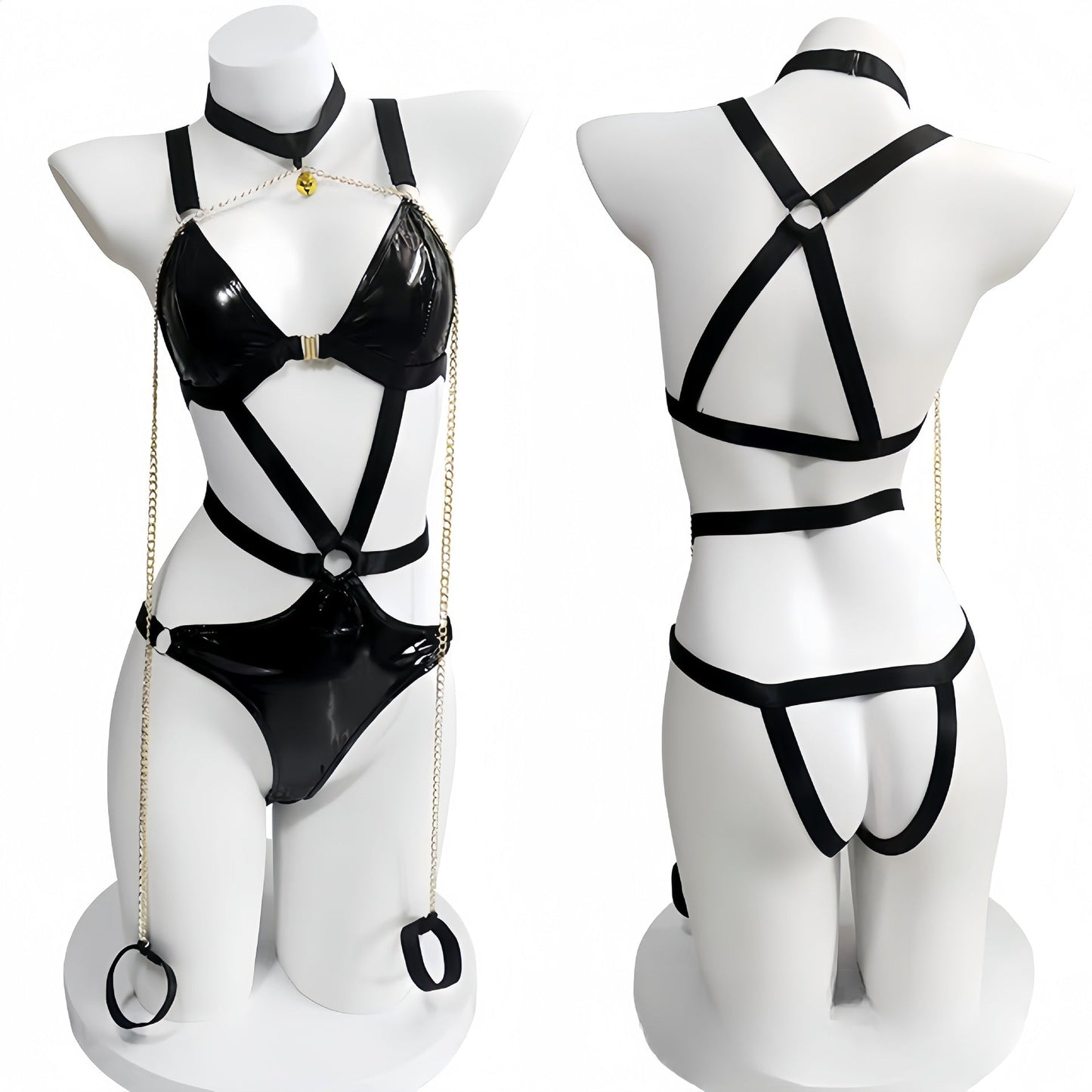 Slaycuffed Latex Harness Leather Lingerie