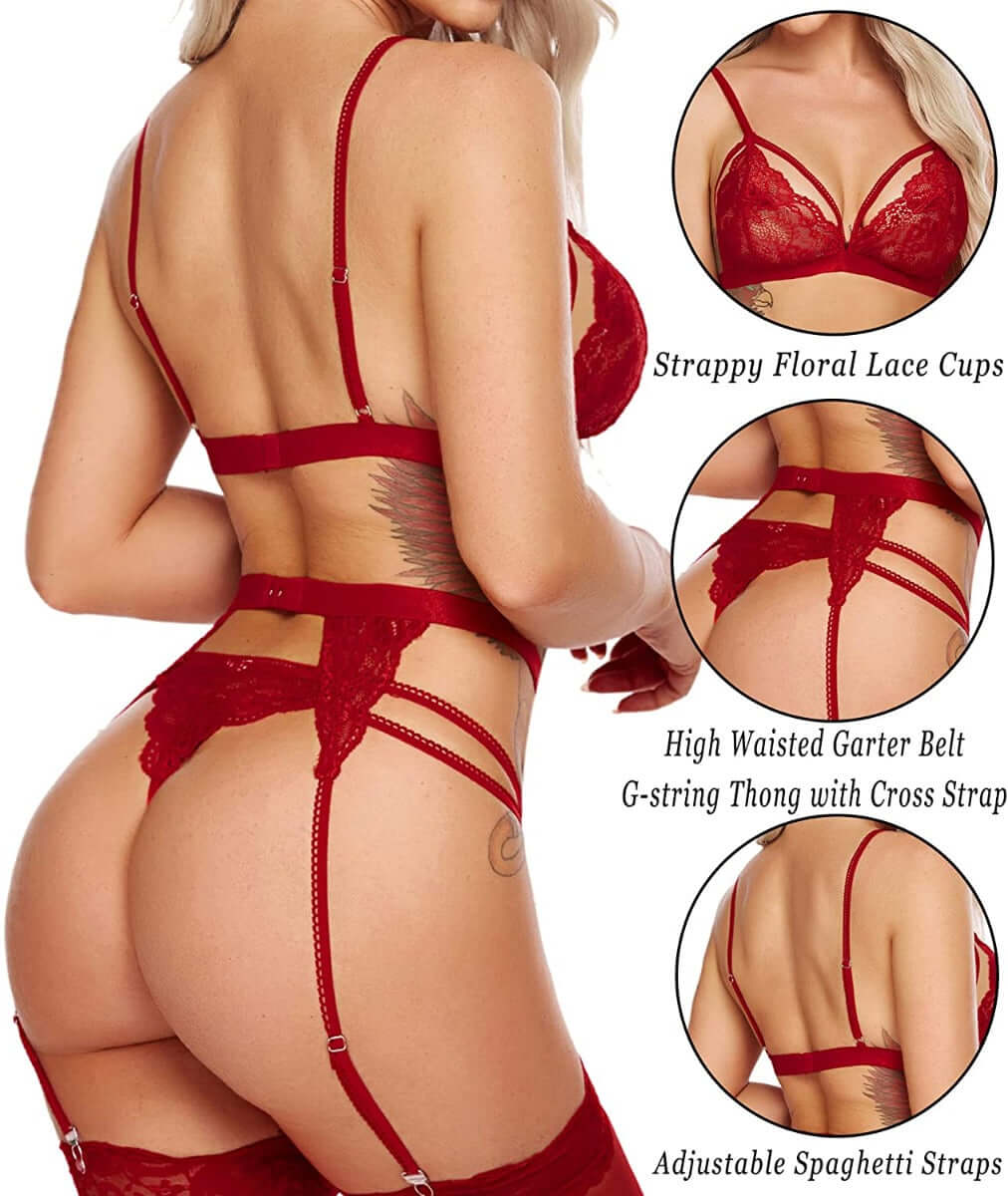 Strappy Lace Lingerie Set