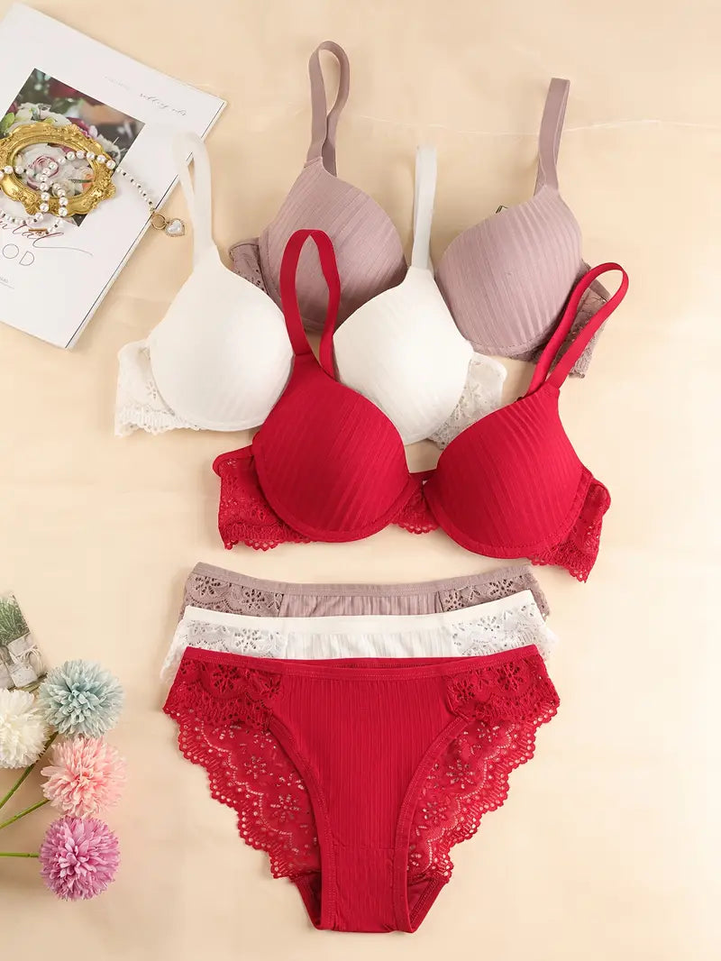 3 Sets Of Bra & Panties