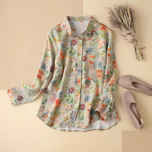 Women’s All-Over Floral Print Pure Cotton Full Sleeve Shirt