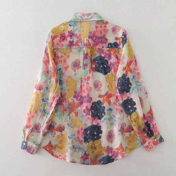 Women’s Pure Cotton Printed Casual Shirt with Full Sleeves