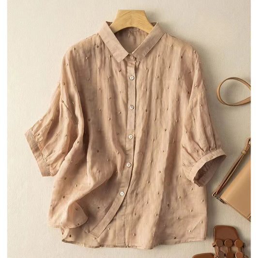 Women’s Embroidered Pure Cotton Comfort Casual Shirt