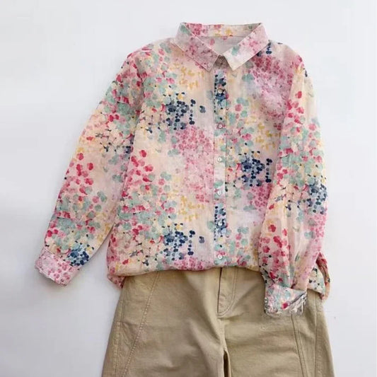 Women’s Certified Cotton Digital Print Full Sleeve Shirt