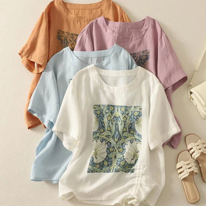 Women’s Pure Cotton Digital Print Top with Half Sleeves