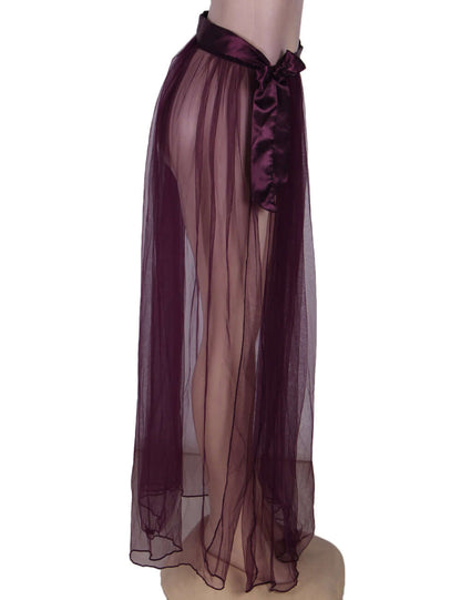 Purple Plus Size Transparent Skirt