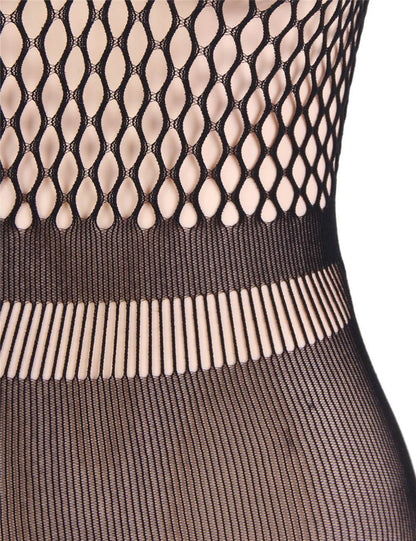 Plus Size Crotchet Mesh Hollow-out Mini Chemise Dress