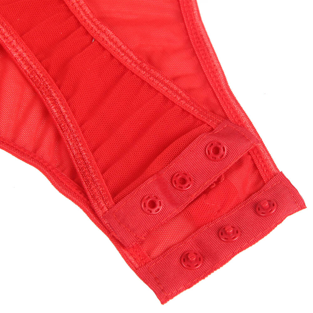 Sexy Red Lace Garter Leg Ring Teddy