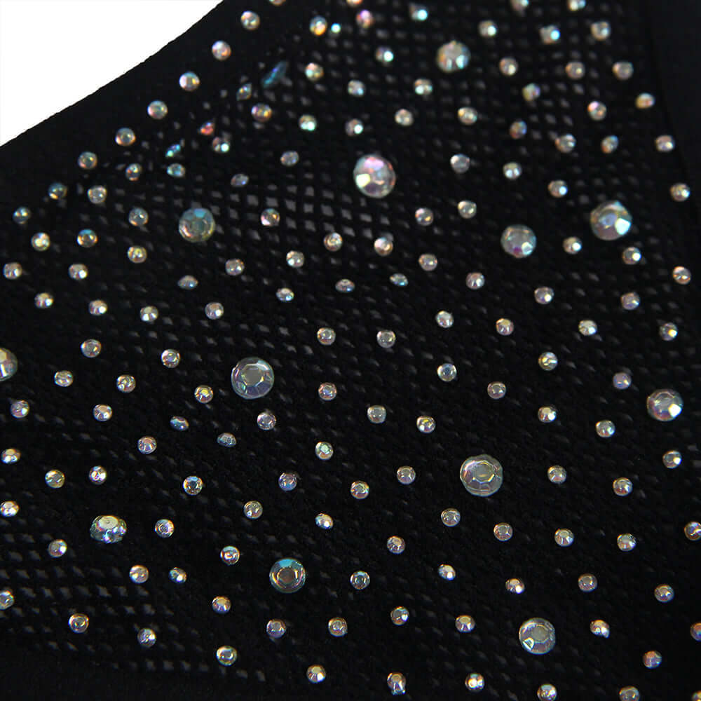Black Diamond Fishnet Bodystocking with Gloves