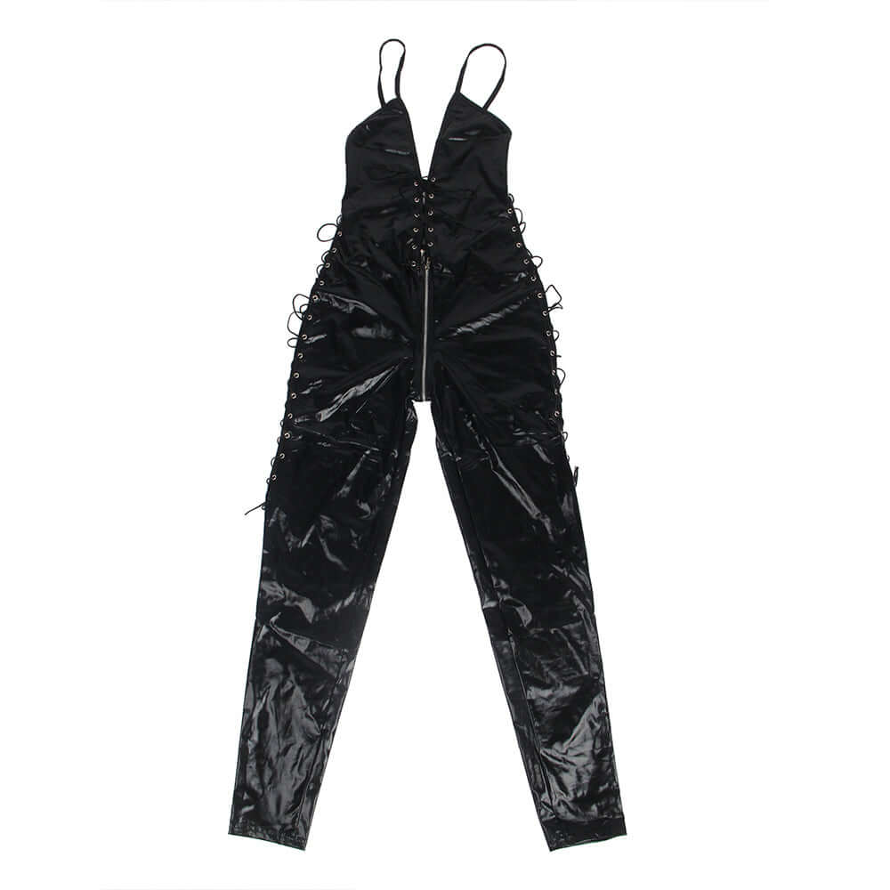 Shiny Two-Way Zipper Catsuit