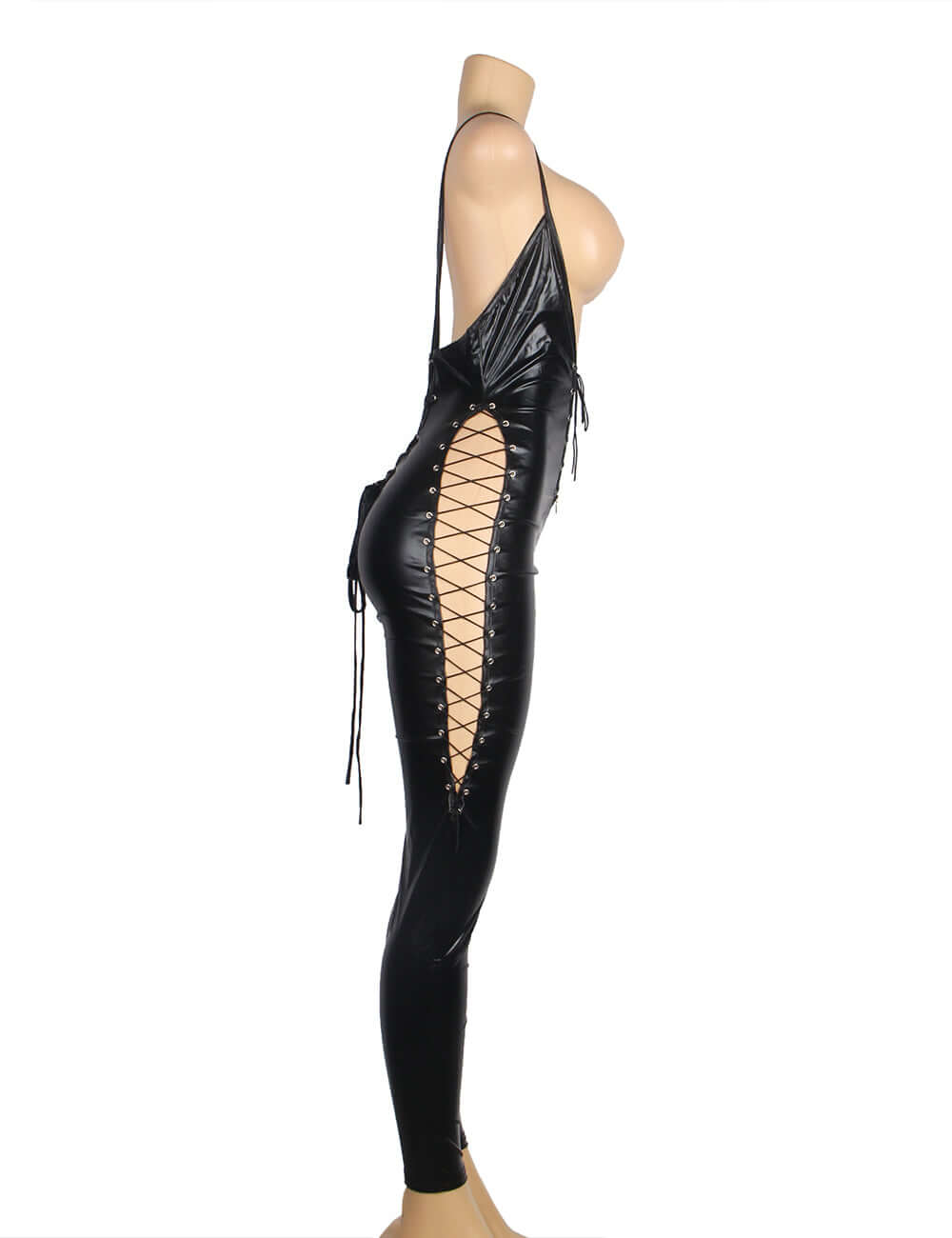 Shiny Two-Way Zipper Catsuit