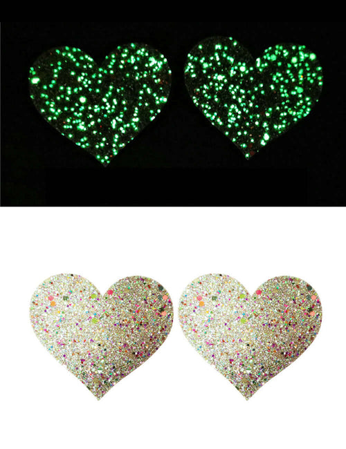 Glow In The Dark Heart Shaped Nipple Cover