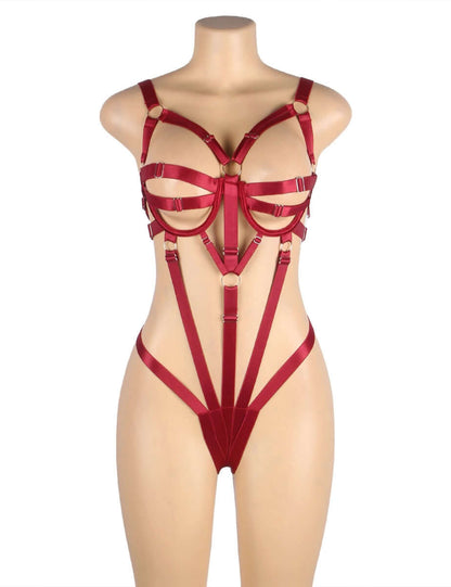 Red Adjustable Bondage Bodysuit