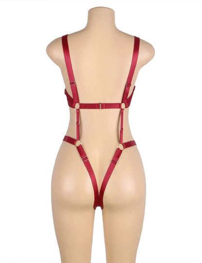 Red Adjustable Bondage Bodysuit