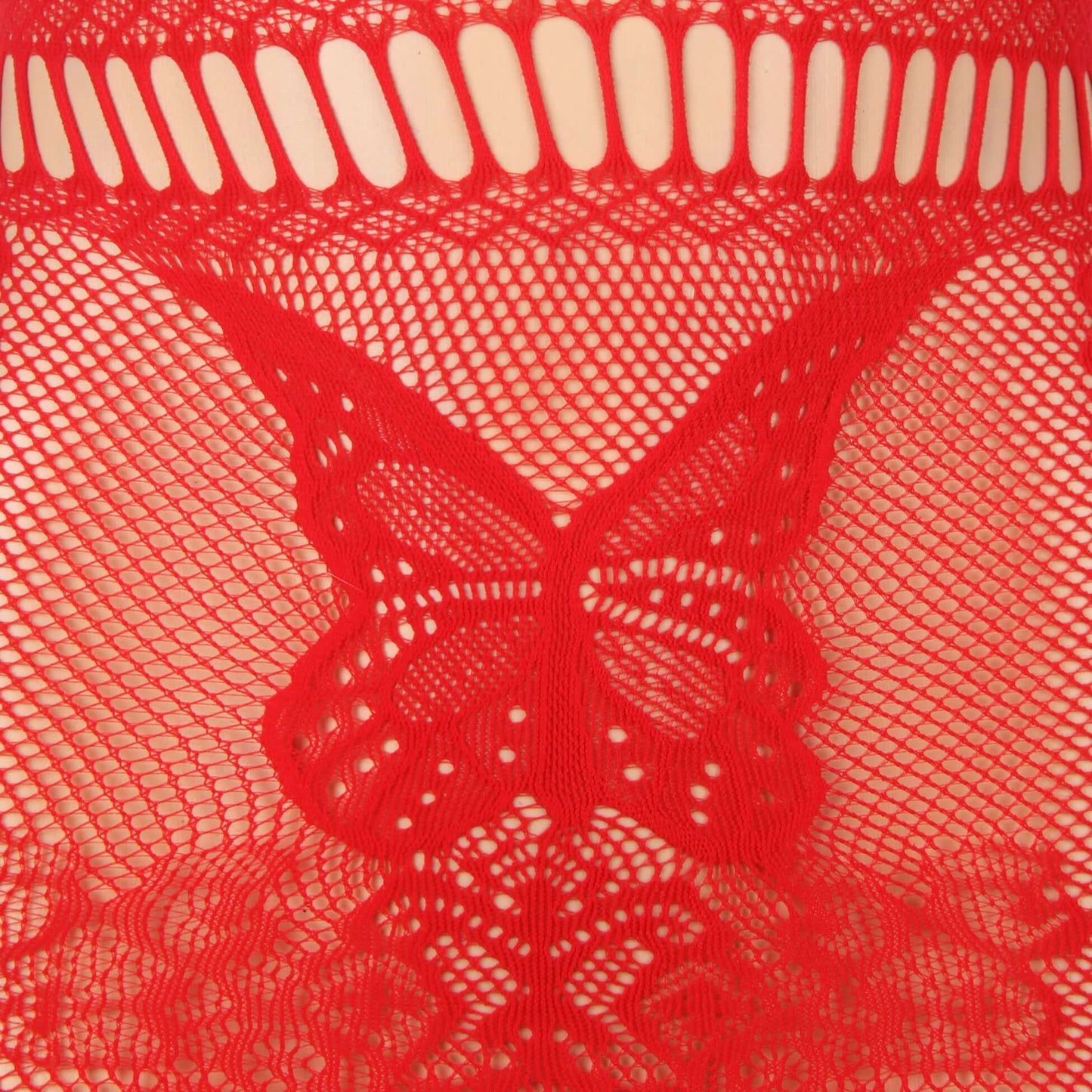 Sexy Transparent Red Fluffy Christmas Bodystocking Lingerie