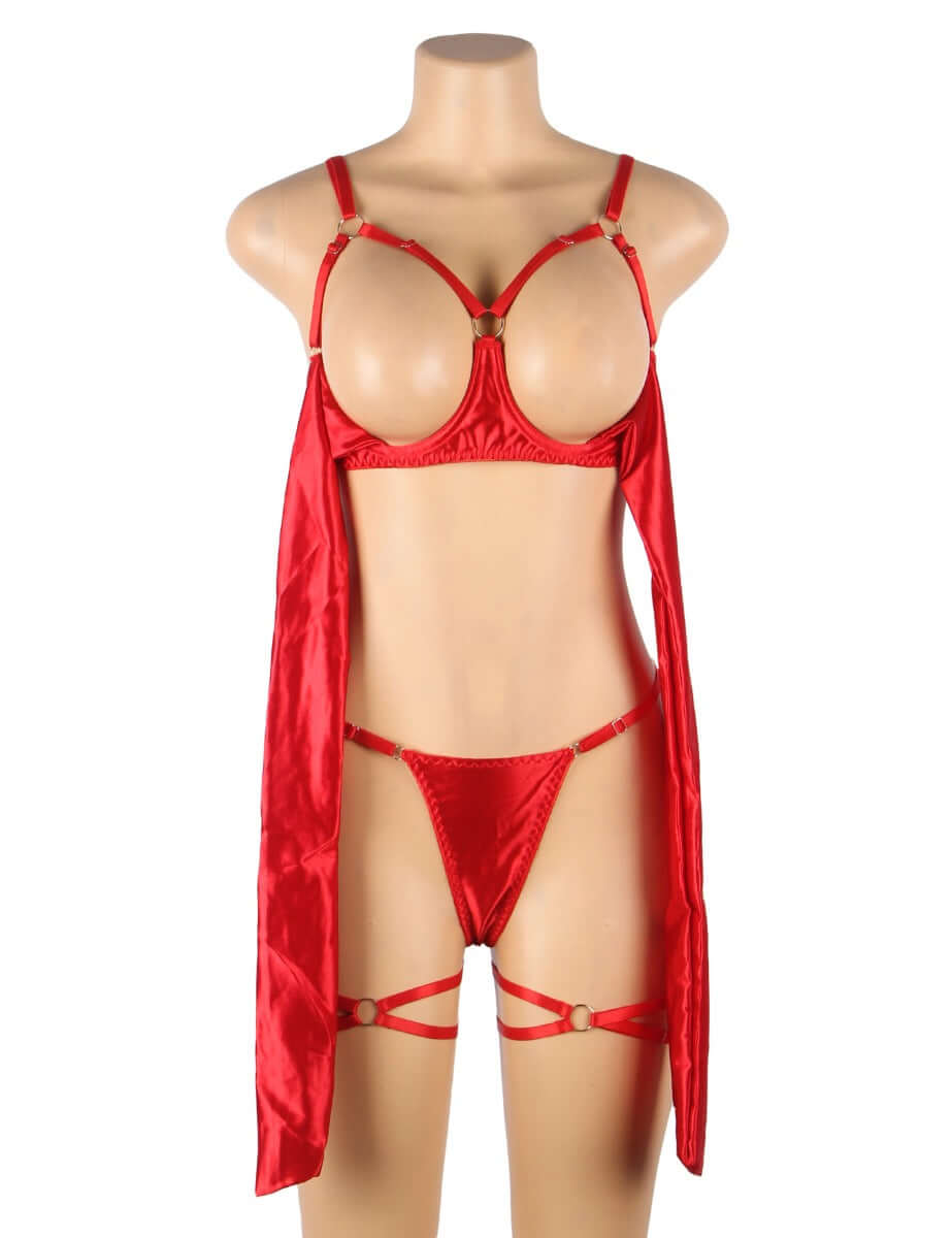 Openable Bow Sexy Bra Set
