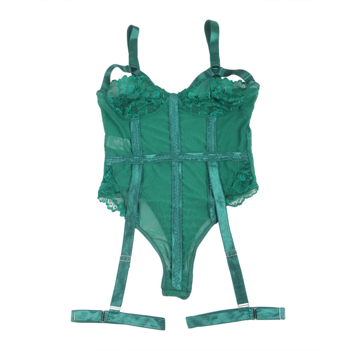 Sexy Green Lace Garter Leg Ring Teddy