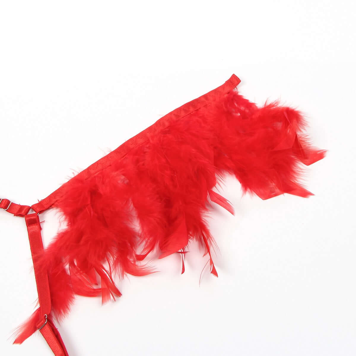 Red Feather Lace Sexy Bra Set