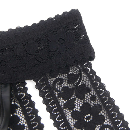 Men’s Black Lace Briefs with Adjustable Leg Strap Design