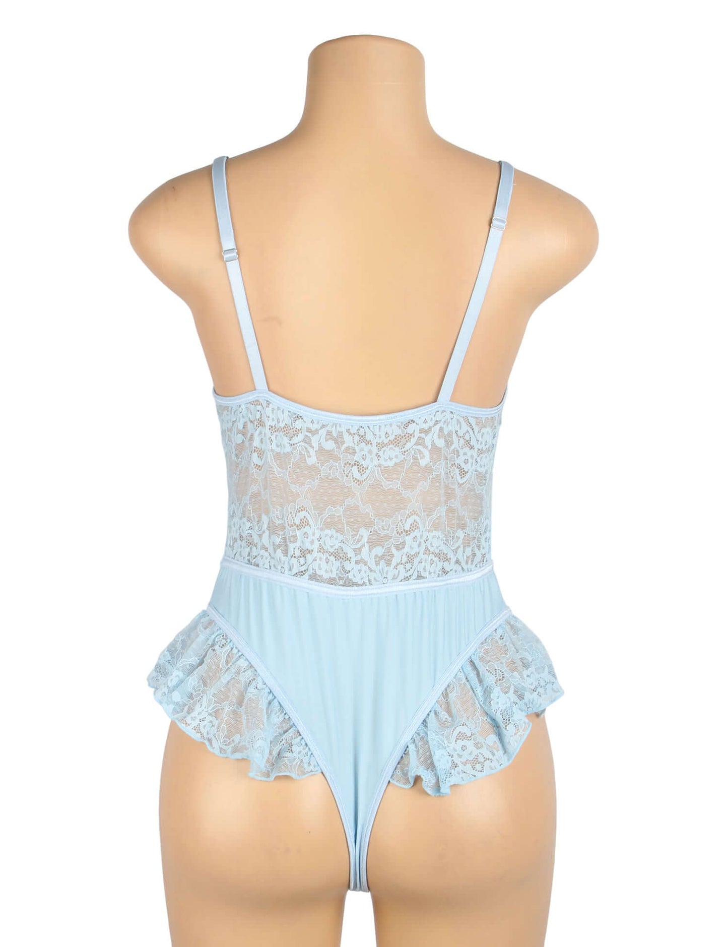 Blue Lace Transparent Sexy Butterfly Bodysuit