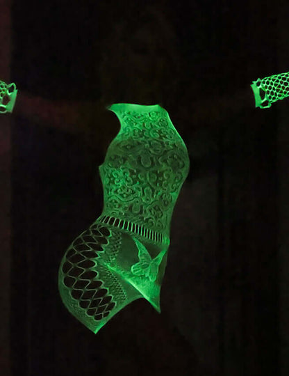 Sexy Transparent Hollow Out Luminous Glow In The Dark Bodystocking