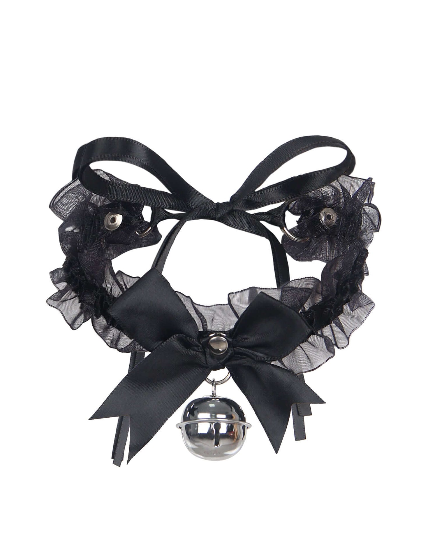 Black Bow Lace Bell Neck Ring