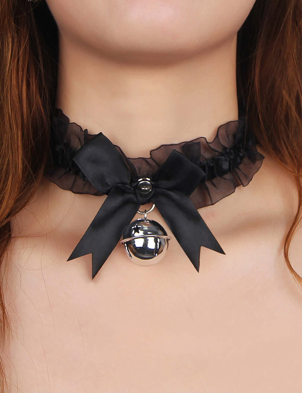 Black Bow Lace Bell Neck Ring