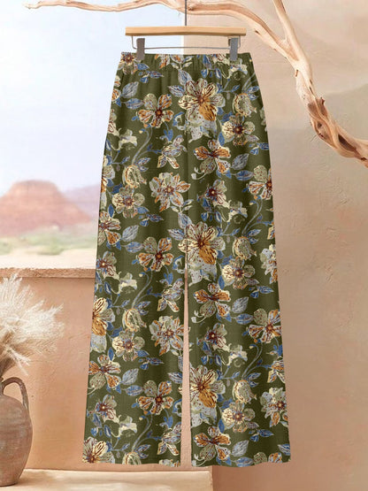 Elegant Botanical Print 2-Piece Women’s Co-Ord Set