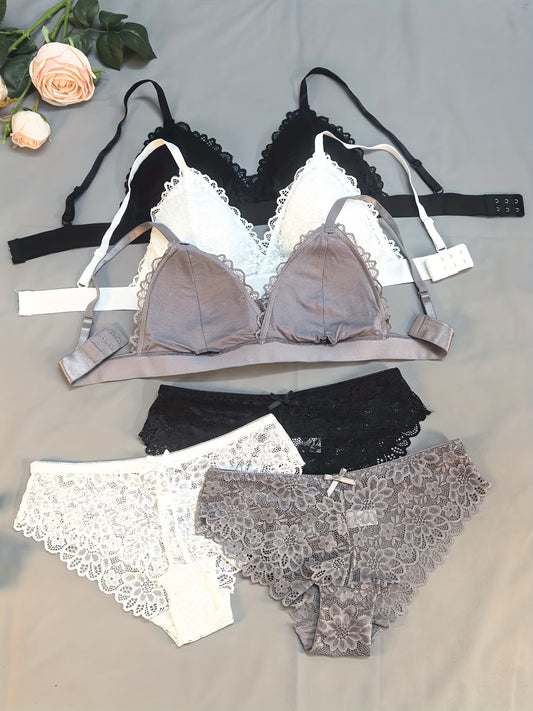 Pack of 6 Women’s Lace Lingerie Set