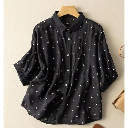 Women’s Embroidered Pure Cotton Comfort Casual Shirt