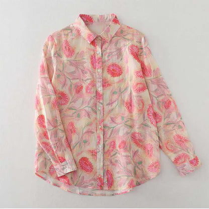 Women’s Pure Cotton Printed Casual Shirt with Full Sleeves